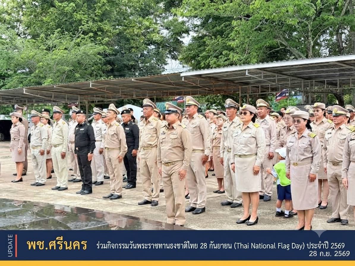 ✨พช.ศรีนคร ร่วมกิจกรรมวันพระราชทานธงชาติไทย 28 กันยายน (Thai National Flag Day) ประจำปี 2569 